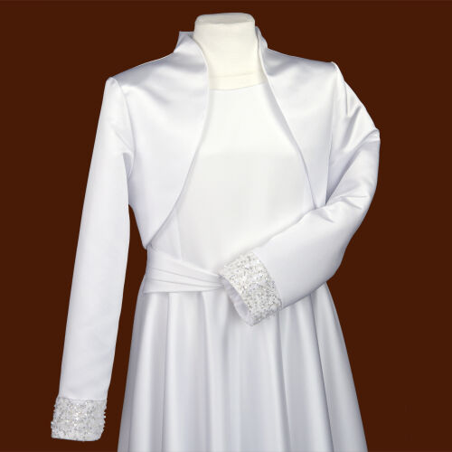 K66/SAT Satin bolero with decorative cuff and stand-up collar