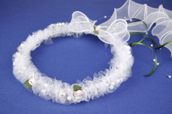 6.4./775 Tulle communion head wreath