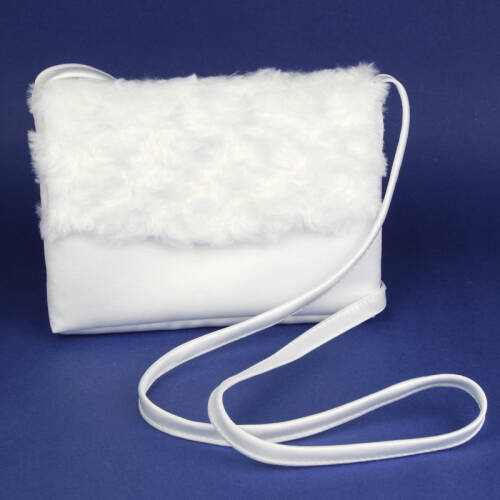 6.2.99  Satin and fur communion handbag