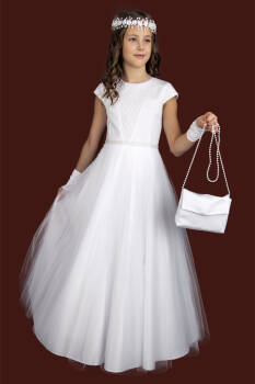 E272/T Communion dress with sequin inserts