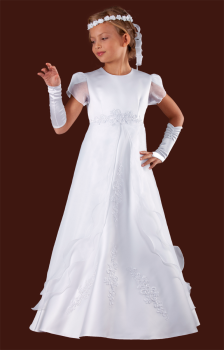 E217/T  Satin and organza communion dress