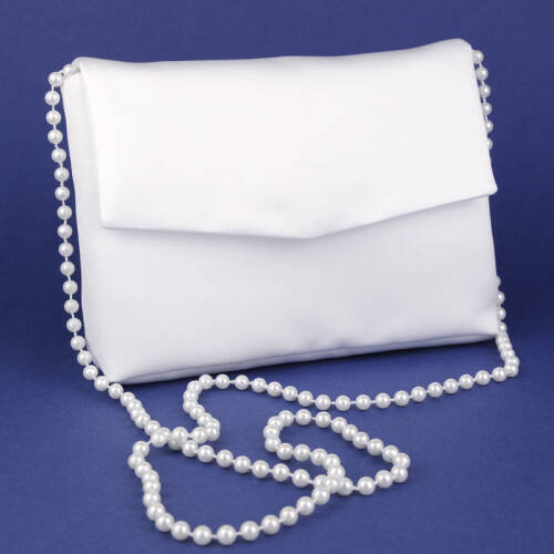 6.2.40.P  Satin communion bag with pearl strap