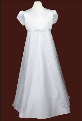 E205/T/1  Communion dress with silver lace