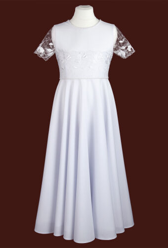 S152/S Communion dress with lace and pearls