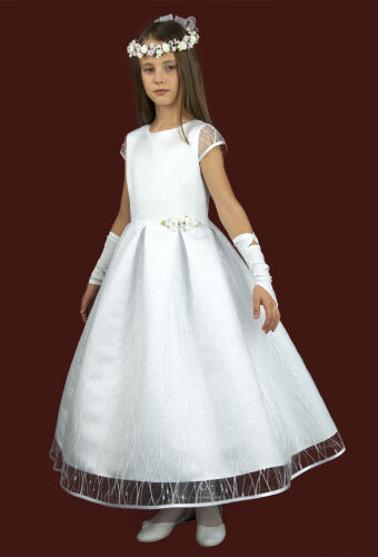 S149/T/SAT  Satin and lace communion dress