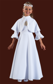 25P-1/S  White communion alb for girls
