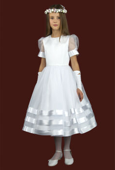 E229/T Satin and chiffon communion dress