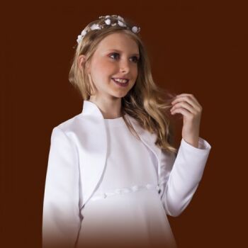 K41/SAT   White satin bolero