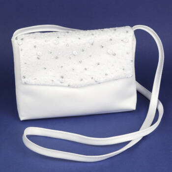 6.2.98  Satin and lace communion handbag 