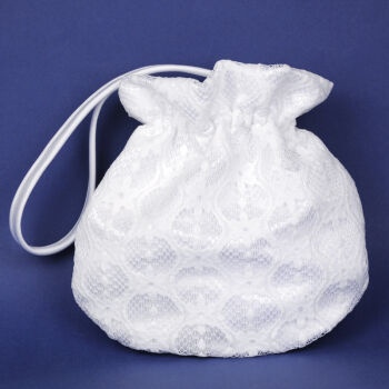 6.2.119  Satin and lace communion handbag