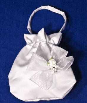 6.2.66  Satin communion handbag with a bow