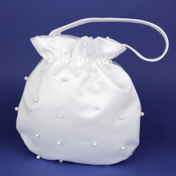 6.2.83  Satin communion handbag with pearls