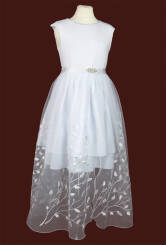 E251/T Short communion dress with a detachable skirt