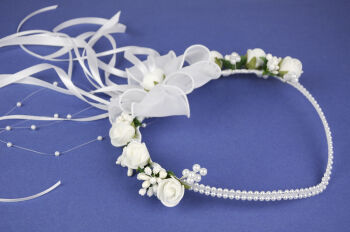 6.4./237 V-shape communion head wreath with pearls