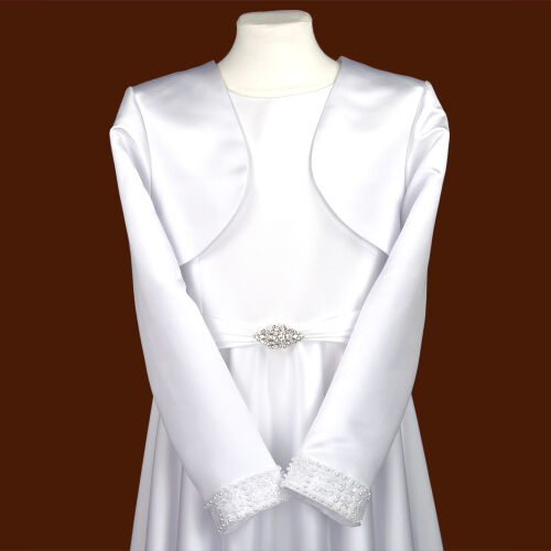 K67/SAT Satin bolero with decorative cuff