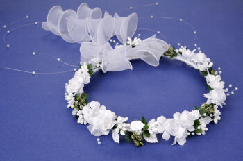 6.4./749 Communion head wreath - white and gren