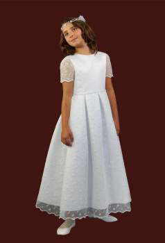 E234/T  Satin and lace communion dress 