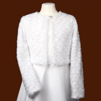 16KRM   White fur communion jacket