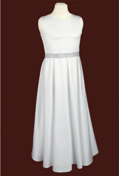 S156/T Communion dress with a strip of rhinestones