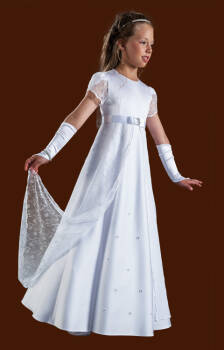 E205/T  First communion dress with lace
