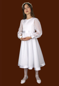 E283/T Long sleeve communion dress - short
