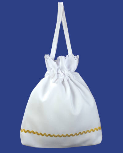 6.2.42./S  White communion handbag with golden ornament