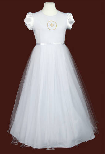 S155/T/S Communion dress with embroidered emblem