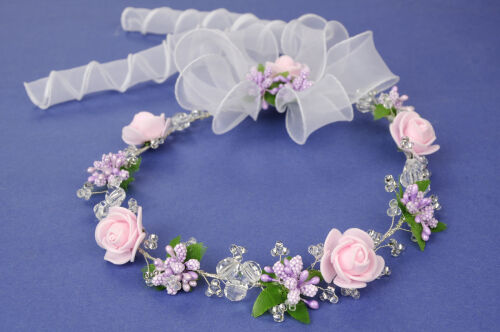 6.4./757 Communion headpiece - roses and crystals