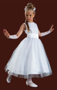 E203/T  Communion dress with tulle skirt