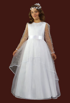 E236/T  Communion dress with pearls