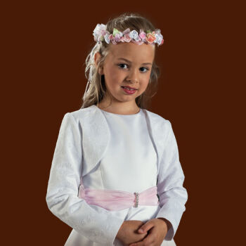 K43/SAT White satin bolero